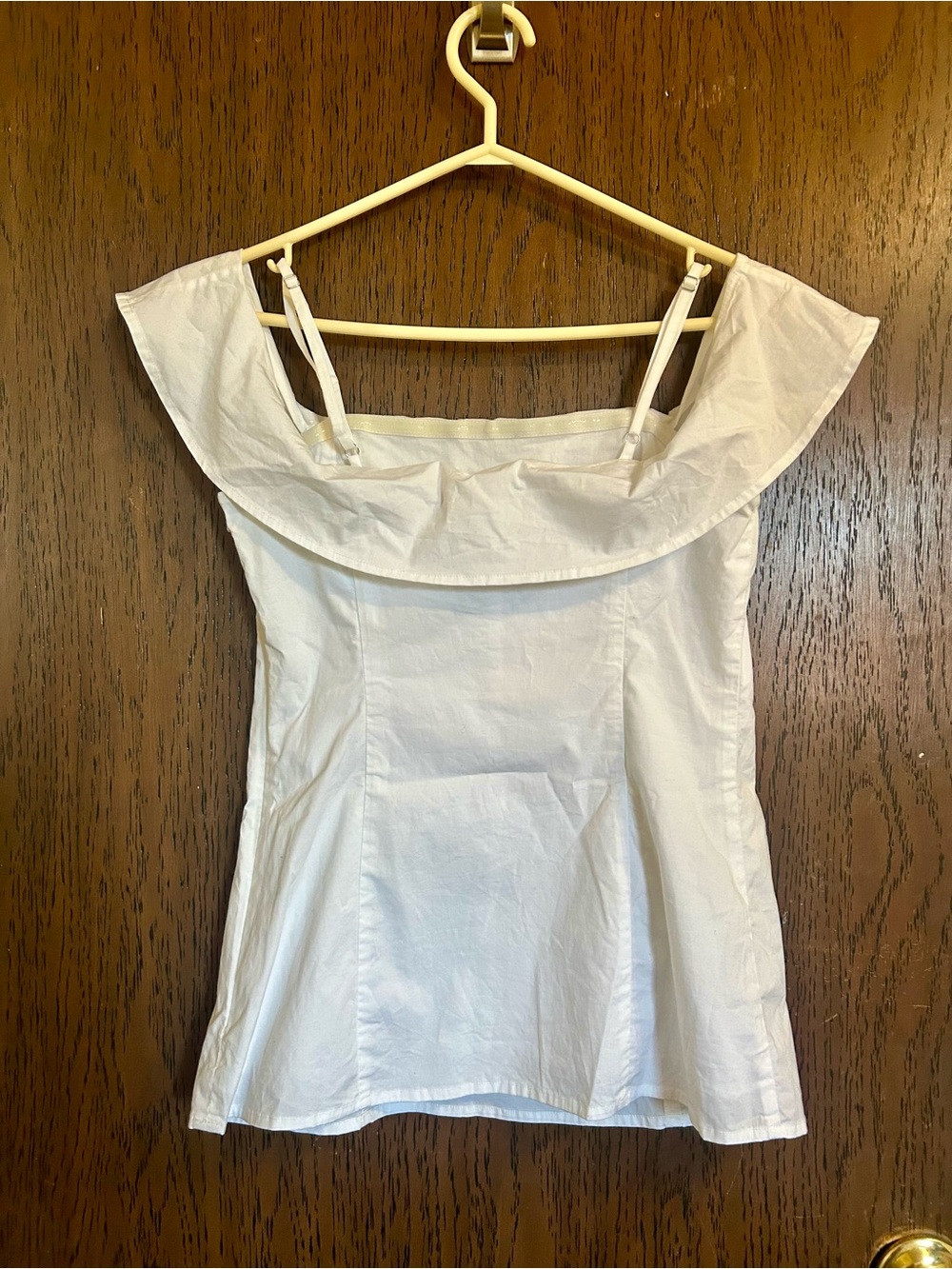 MICHAEL Michael Kors White Off-Shoulder Ruffle Camisole